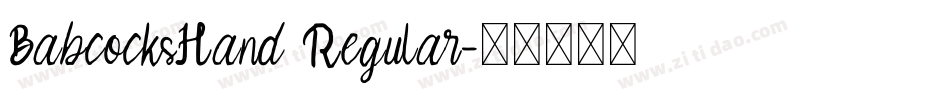 BabcocksHand Regular字体转换